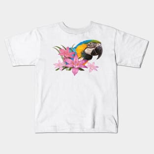 Blue and yellow macaw Kids T-Shirt